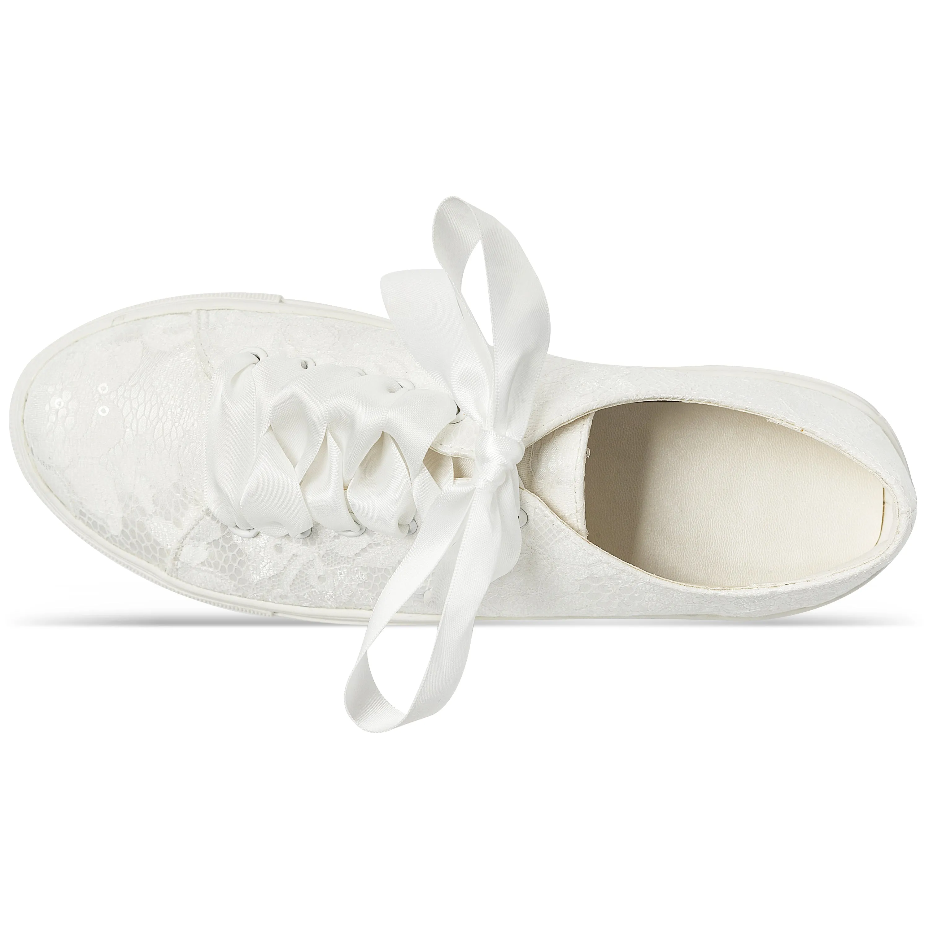 8831Z Wedding Shoes Bridal Sneakers Flats Bride Tennis Shoes Lace Sneakers