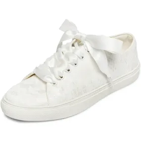 8831Z Wedding Shoes Bridal Sneakers Flats Bride Tennis Shoes Lace Sneakers