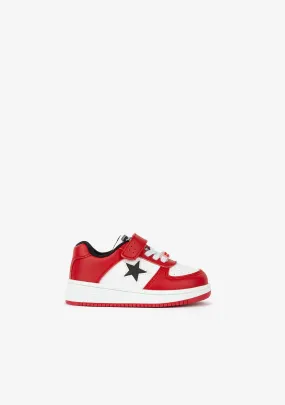 Baby's Red / White Star With Lights Sneakers
