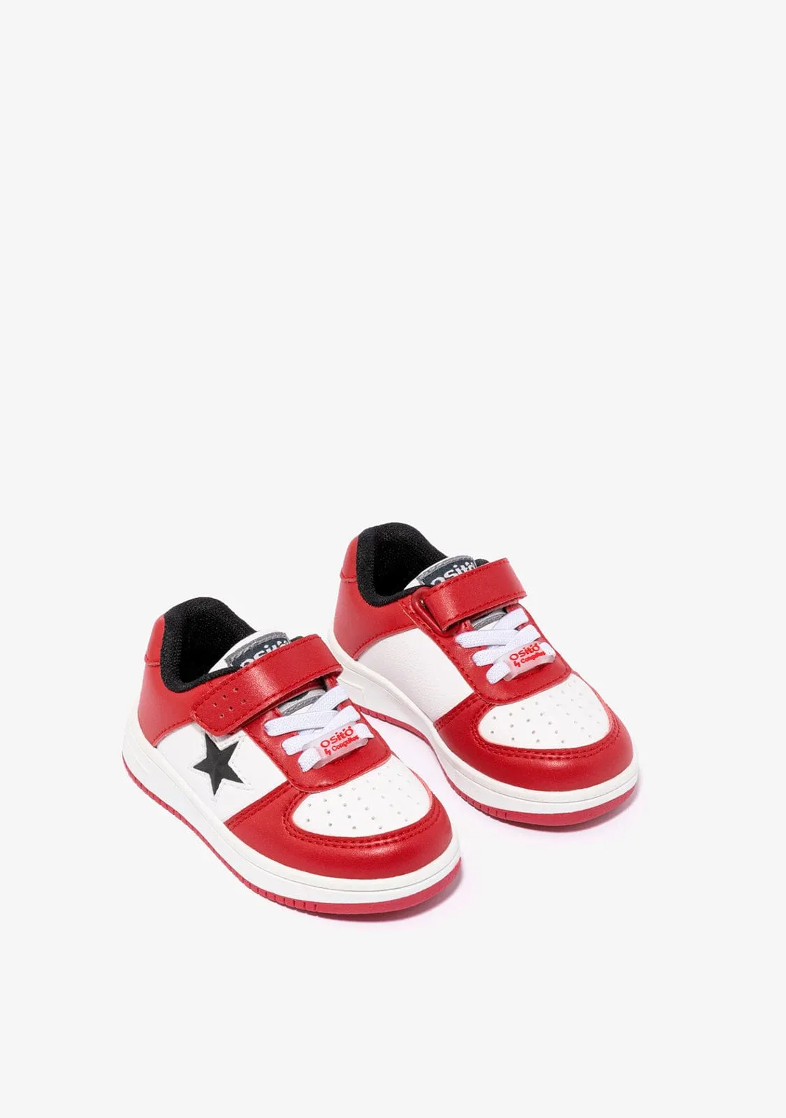 Baby's Red / White Star With Lights Sneakers