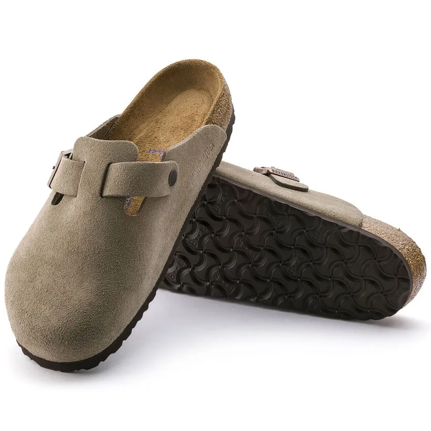 Birkenstock - Boston Soft Footbed Taupe Suede Leather N 560773