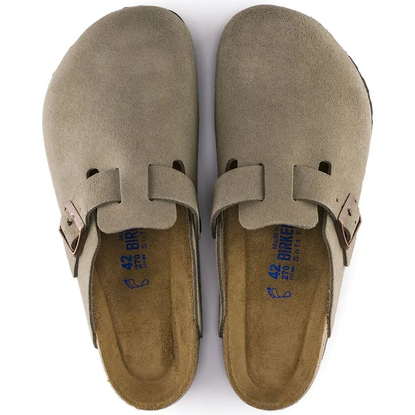 Birkenstock - Boston Soft Footbed Taupe Suede Leather N 560773