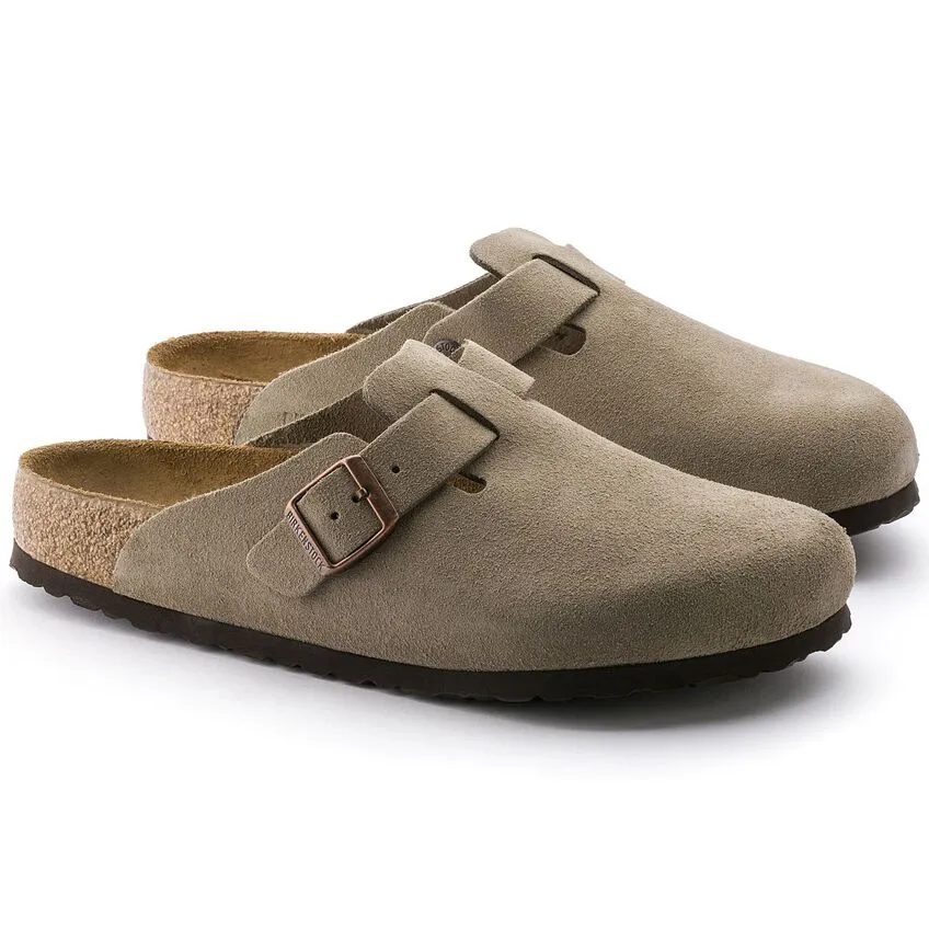 Birkenstock - Boston Soft Footbed Taupe Suede Leather N 560773