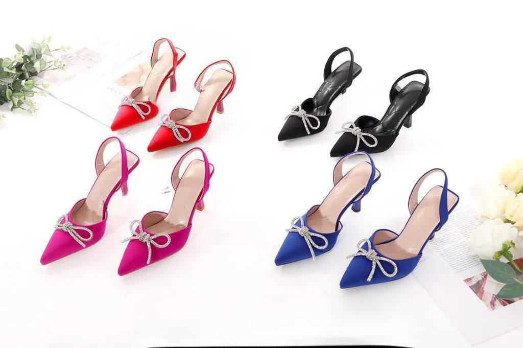 Bow sling back heels