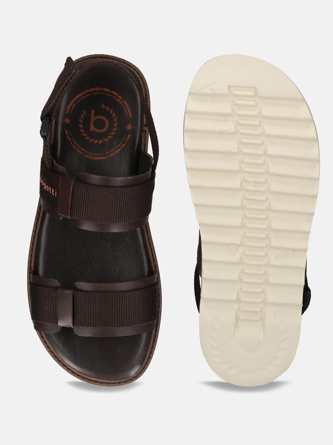 bugatti Dark Brown Back Strap Sandals