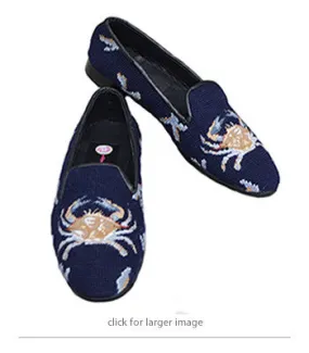 BY Paige Hand -Stitched Needlepoint Loafer Maryland Blue Crab