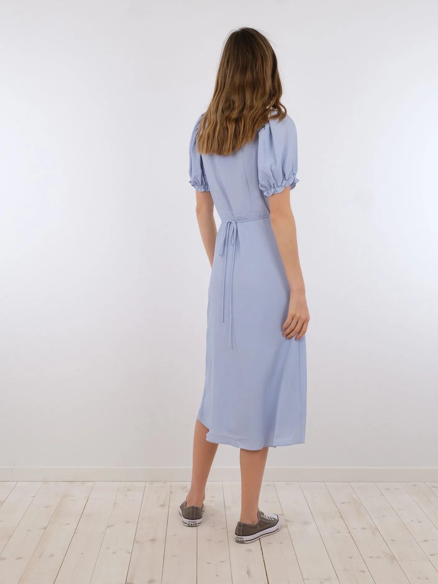 Carli Mini Crepe Dress - Light Blue