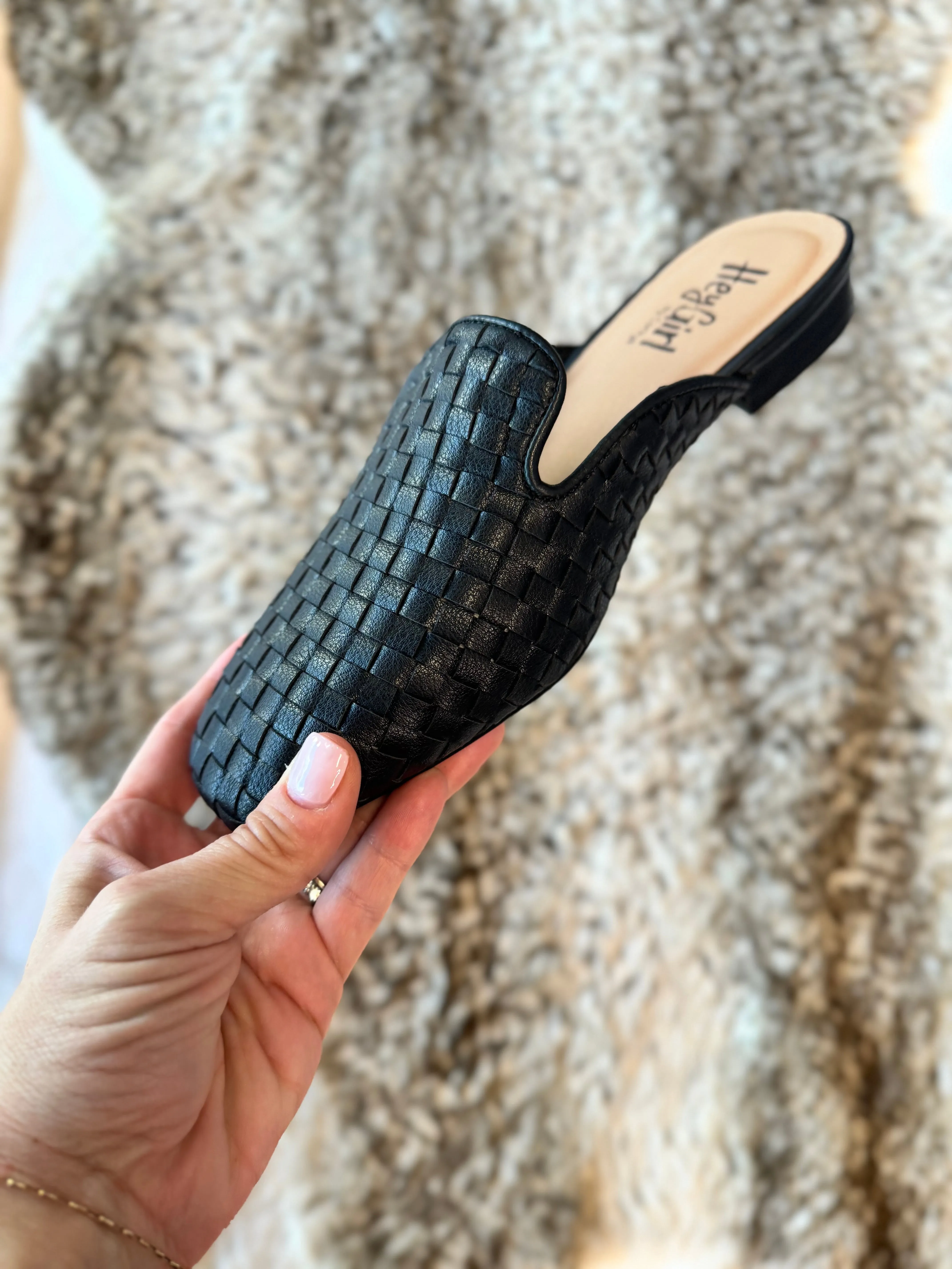 Corky's Black Weave It To Beaver Mules FINAL SALE