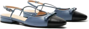 C.Paravano Women's Almond Toe Slingback Flats with Cap, Stylish Comfort Flats for Casual, Dressy, Office Wear
