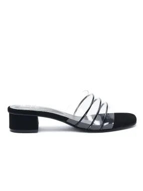 Delco Transparent Block heel Mules