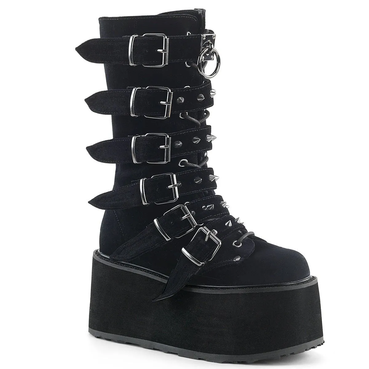 DemoniaCult Damned 225 Womens Platform Calf Length Boots