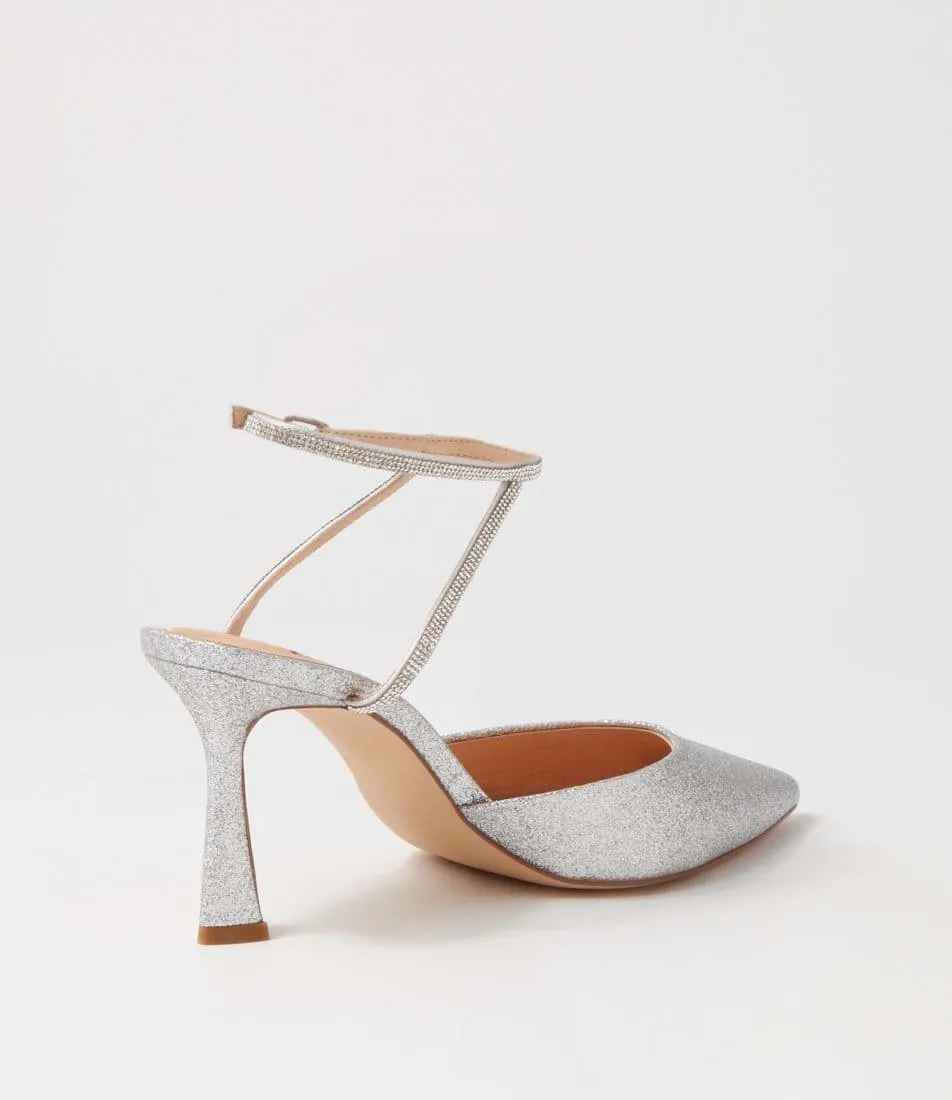 Diamond Silver Glitter Heels