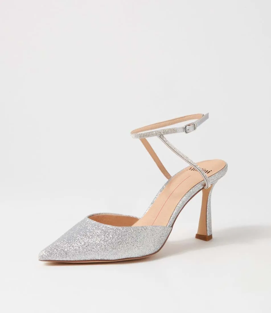 Diamond Silver Glitter Heels
