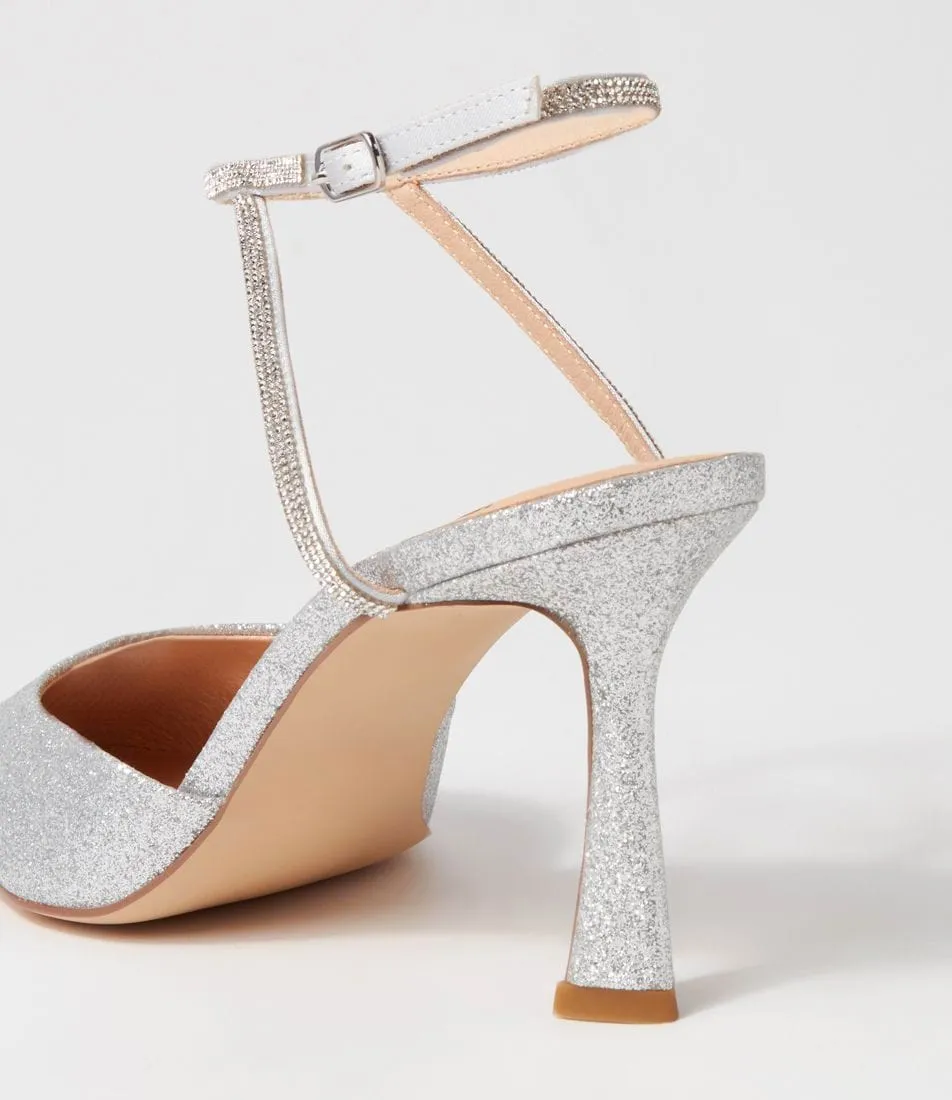Diamond Silver Glitter Heels