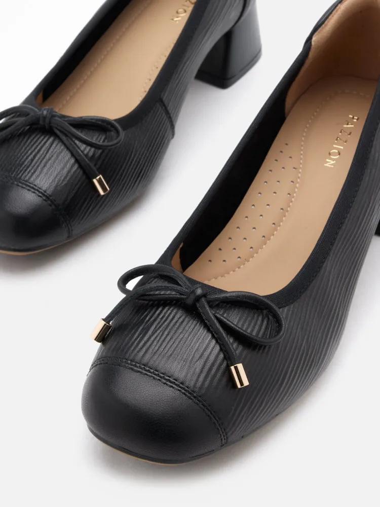Fiona Bow Low Block Heels