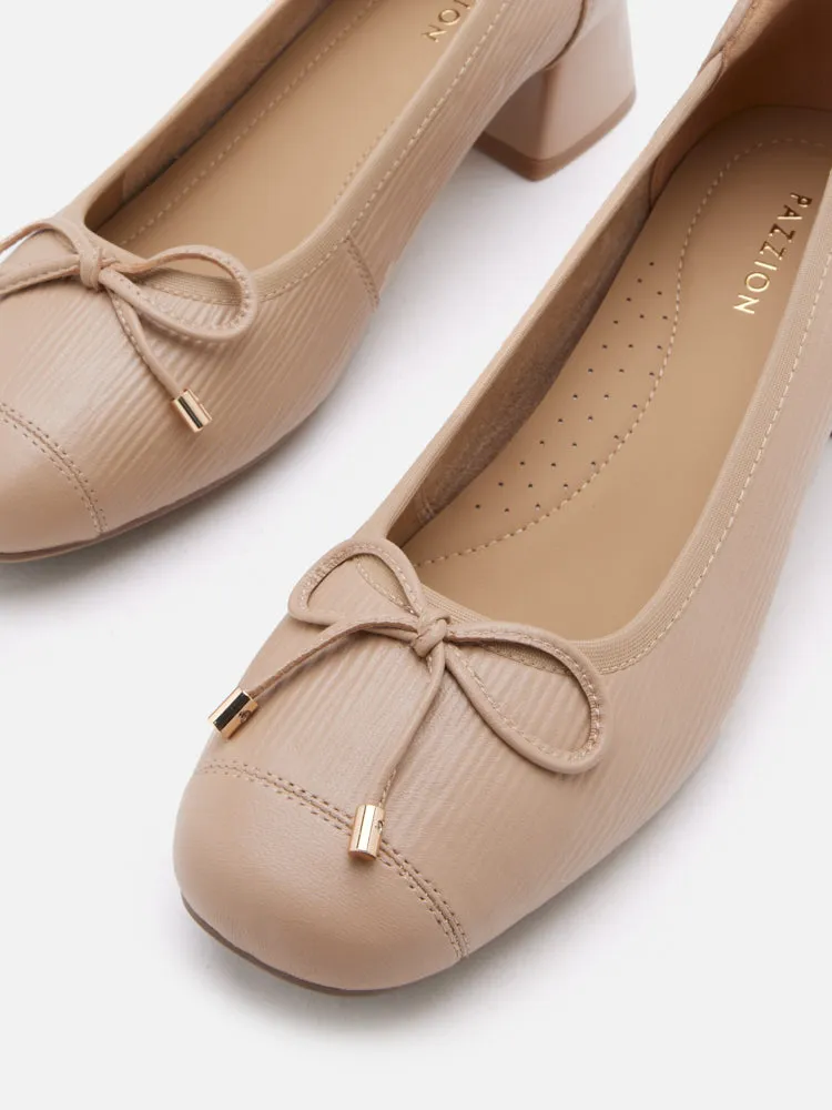Fiona Bow Low Block Heels