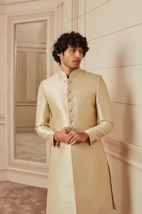 Gold Zari Brocade Sherwani