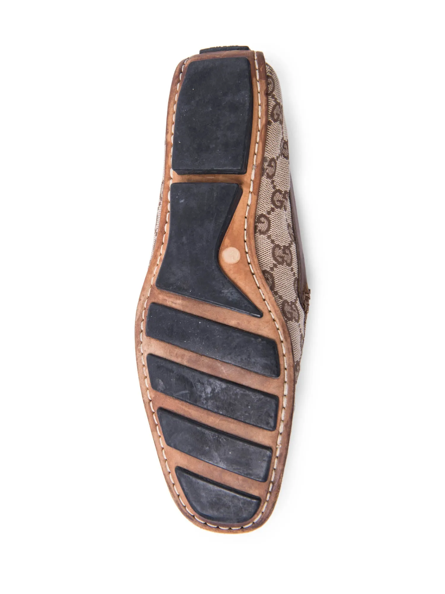 Gucci GG Logo Canvas Loafers Brown