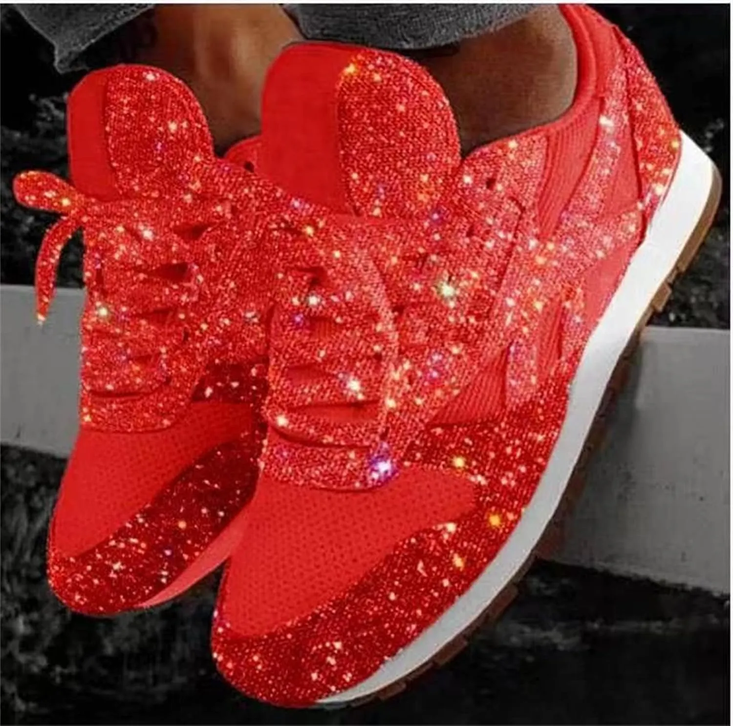 Ladmiple Shoes For Women Sneakers Trendy Lace ups Casual Walking Shoes Summer Fashion Slip On Platform Flats Loafers