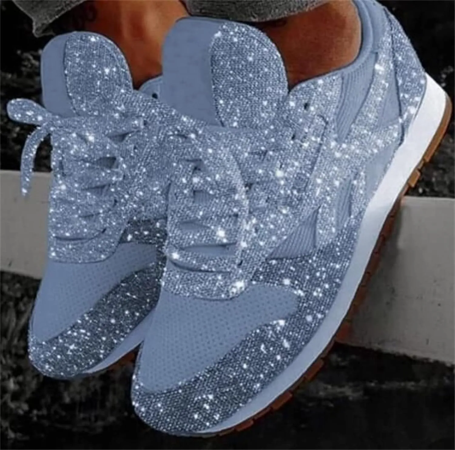 Ladmiple Shoes For Women Sneakers Trendy Low Top Lace Up Casual Fashion Lightweight Comfortable Walking Flats Loafers