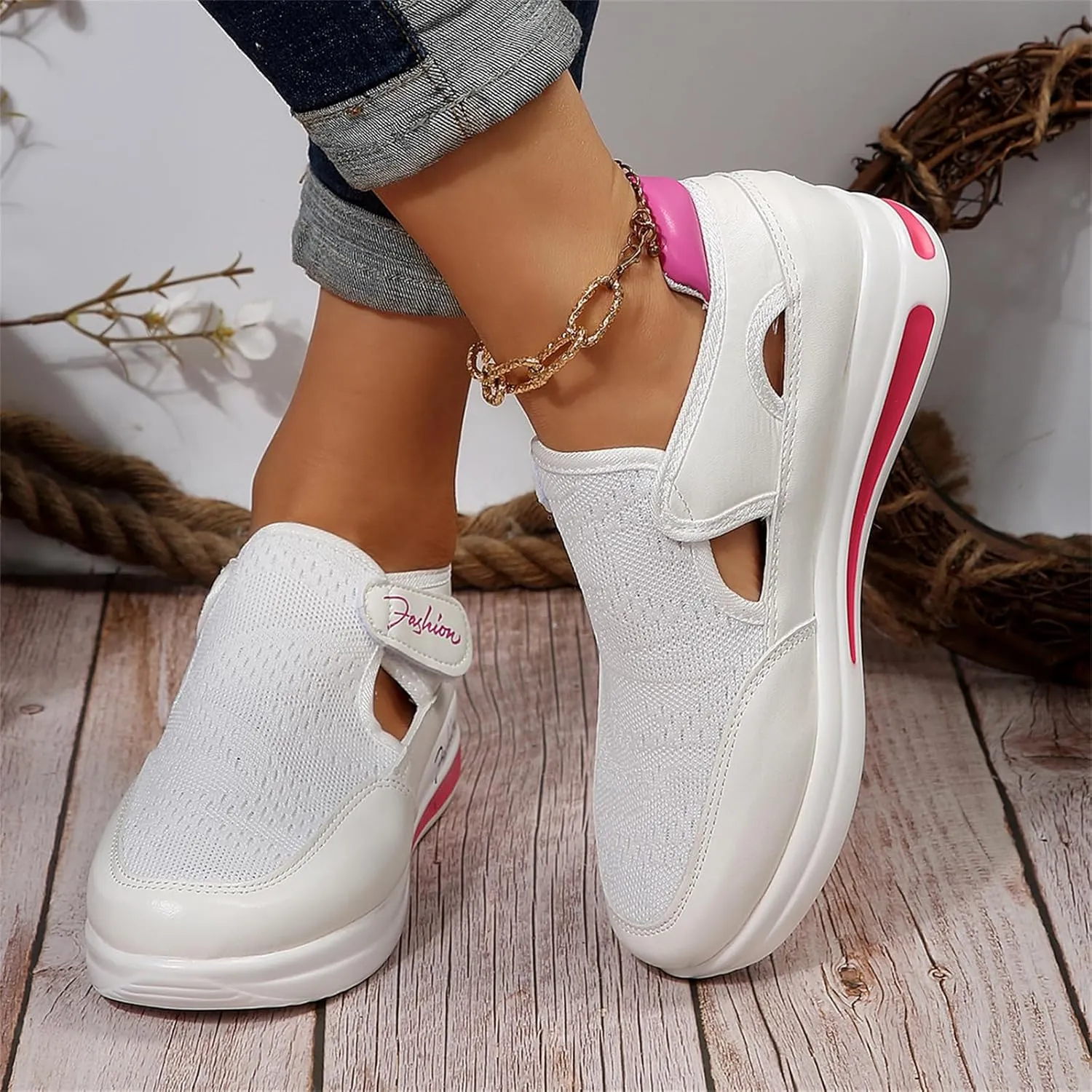 Lausiuoe Sneakers For Women Slip On Fashion Canvas Shoes Lightweight Non-Slip Classic Casual Comfortable Walking Flat Loafers