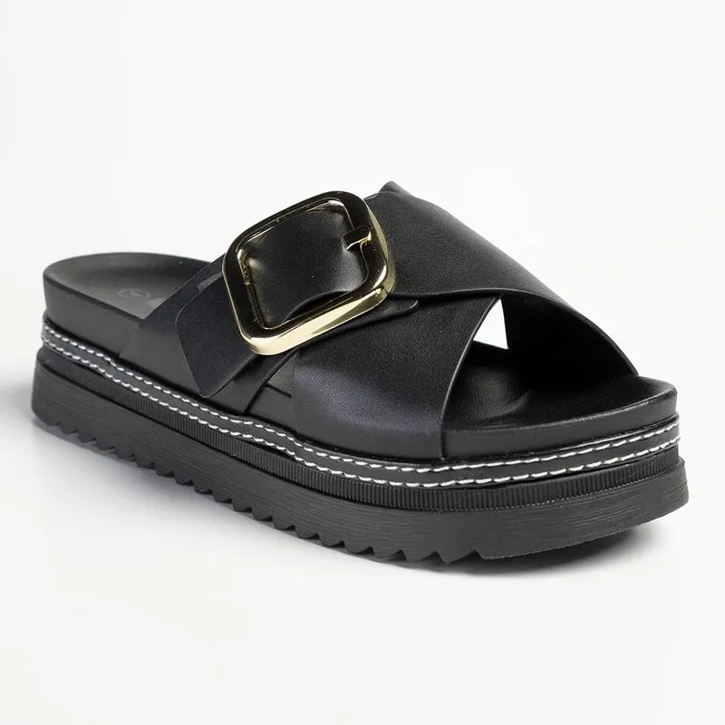 Madison Janiel Cross Over Mule - Black