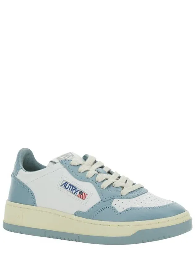 'Medalist' Light-Blue Low Top Sneakers With Logo Patch In Leather Woman