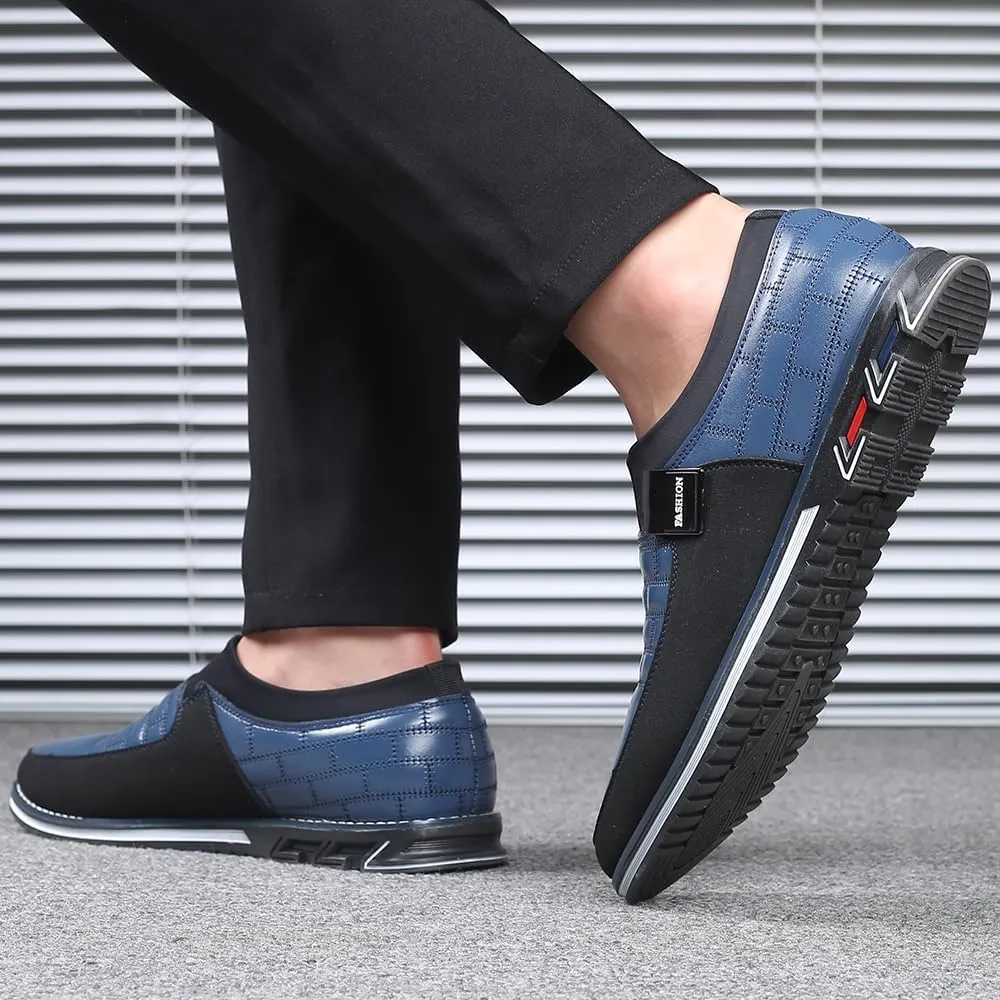 Men's Casual Fashion Loafers Classic Business Leather Loafers Comfortable Breathable Sneaker