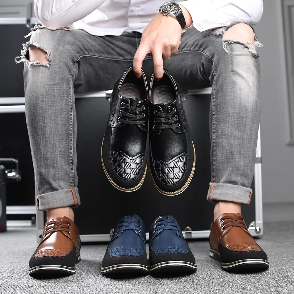 Men's Casual Fashion Loafers Classic Business Leather Loafers Comfortable Breathable Sneaker