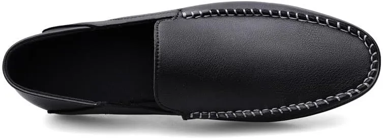 Men's Solid Color Round Toe Loafers - Lightweight, Slip-Resistant, Classic Anti-Slip Slip-On Shoes for Men