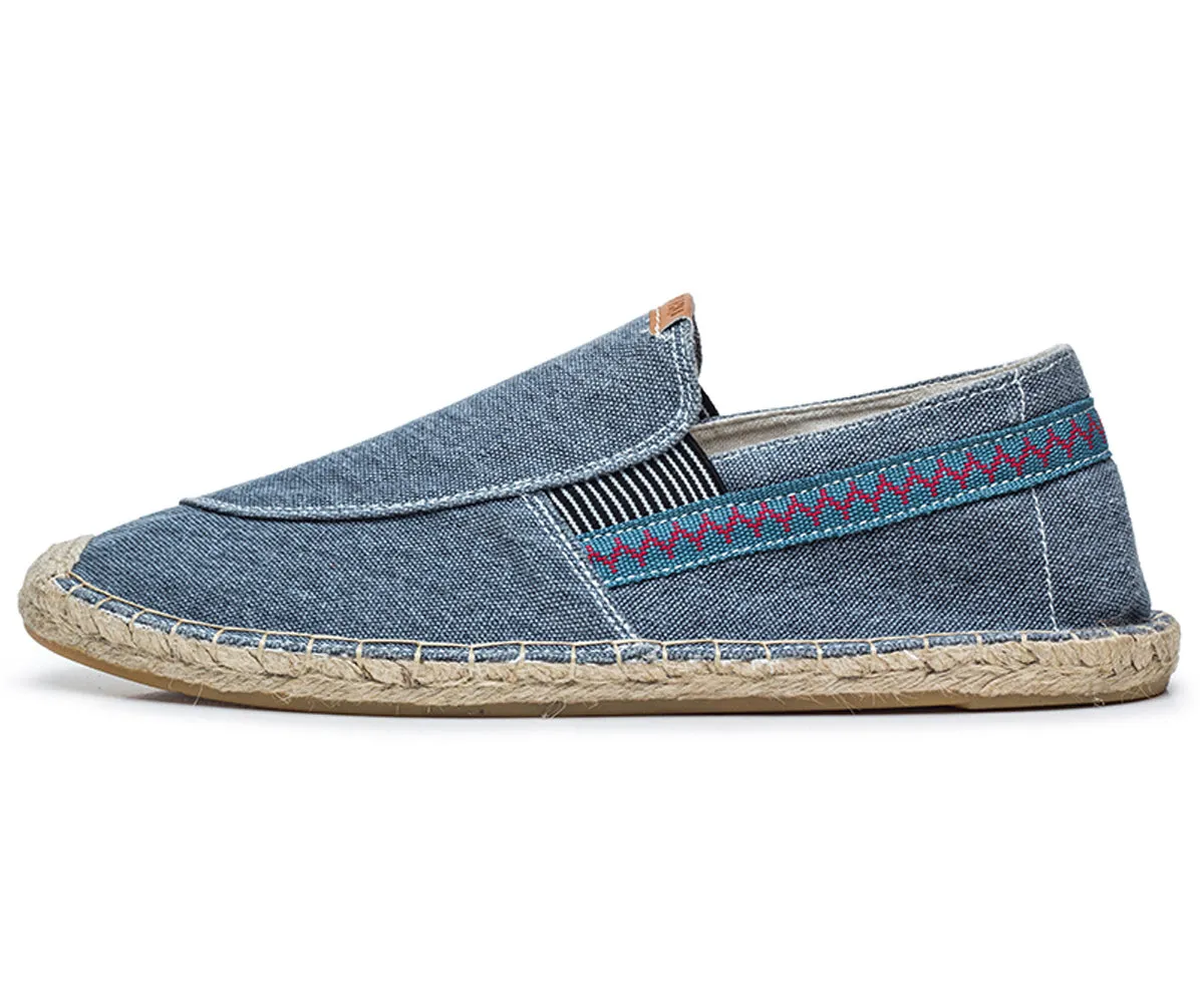 Men's Vintage Slip on Loafers Lightweight Casual Canvas Shoes | runandup