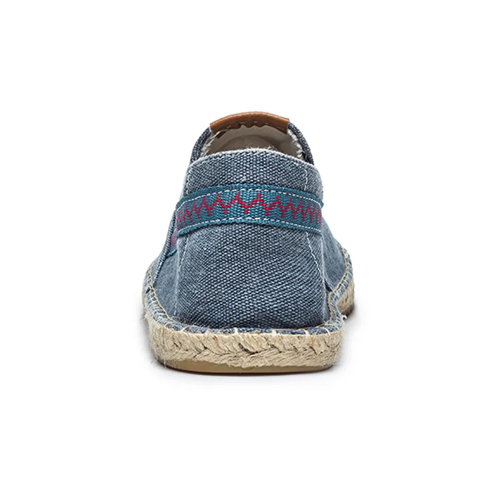 Men's Vintage Slip on Loafers Lightweight Casual Canvas Shoes | runandup