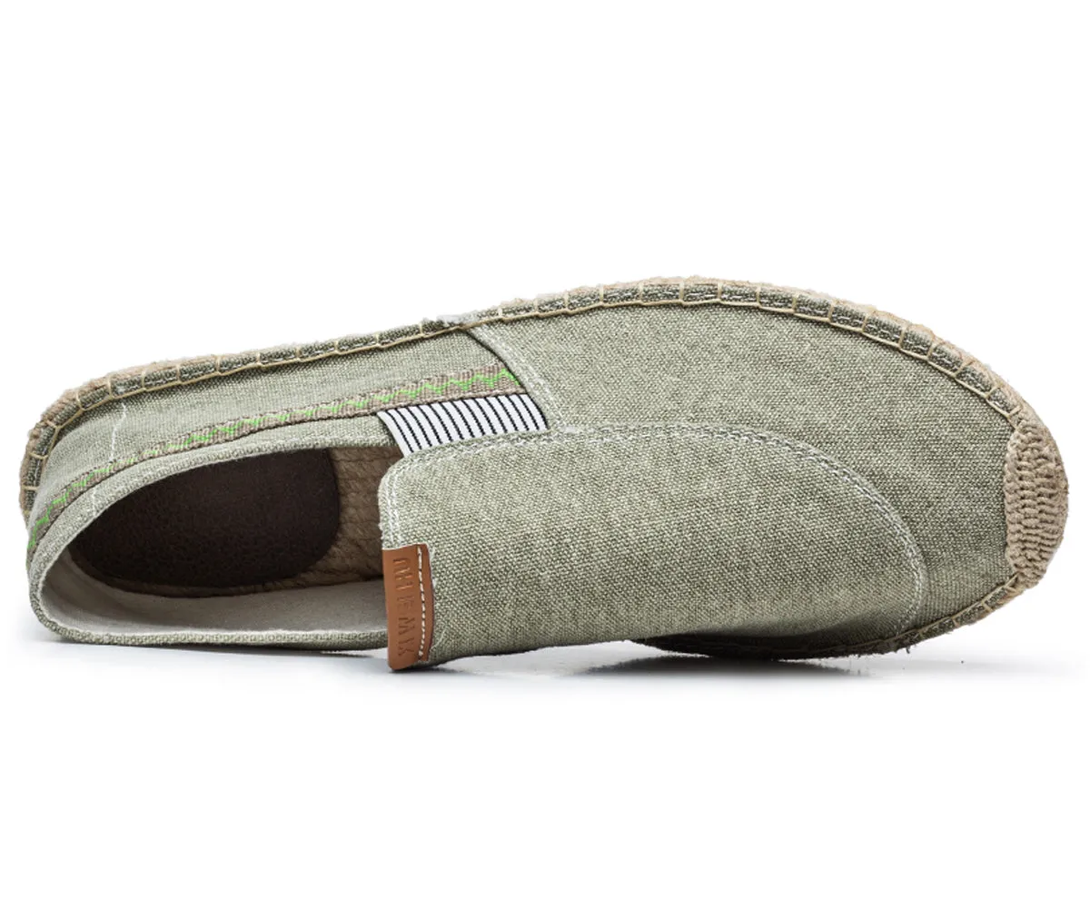 Men's Vintage Slip on Loafers Lightweight Casual Canvas Shoes | runandup