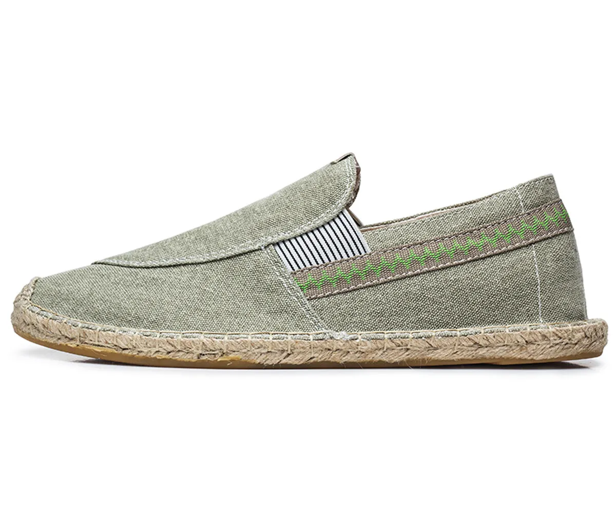 Men's Vintage Slip on Loafers Lightweight Casual Canvas Shoes | runandup