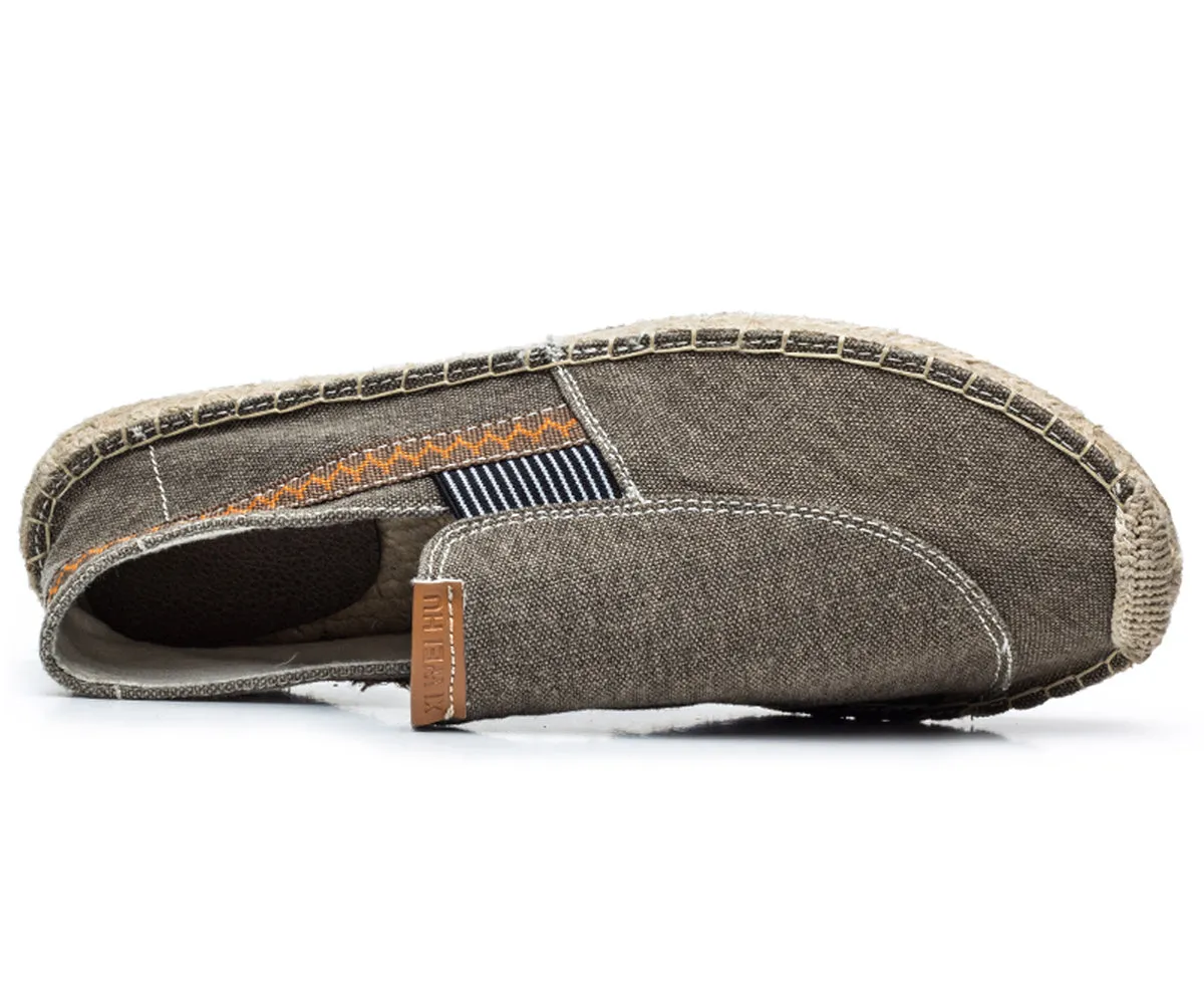 Men's Vintage Slip on Loafers Lightweight Casual Canvas Shoes | runandup