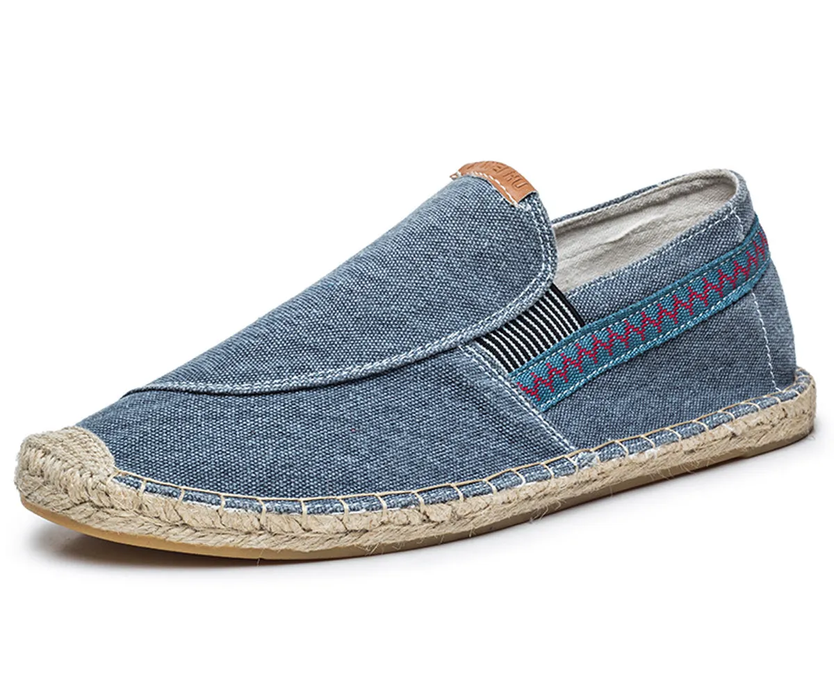 Men's Vintage Slip on Loafers Lightweight Casual Canvas Shoes | runandup