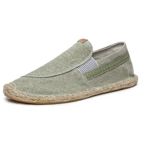 Men's Vintage Slip on Loafers Lightweight Casual Canvas Shoes | runandup