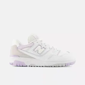New Balance Kids 550 Sneakers- White/Thistle