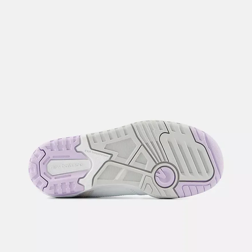 New Balance Kids 550 Sneakers- White/Thistle