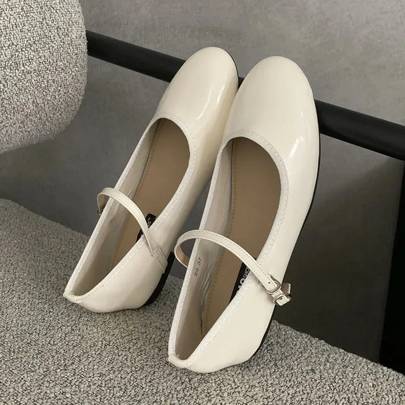 New Footwear Designer Shallow Women Flats With Shoes Female Round Toe Fashion Buckle Strap Ladies Flats Mary Janes Lolita Shoes