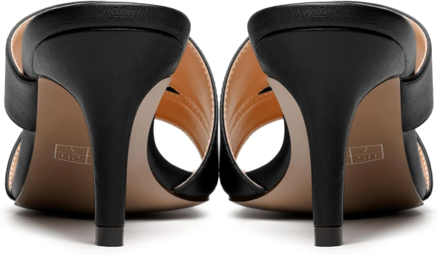 NUMALEO Womens Matte Slip On Party Open Toe Casual stylish Stiletto Mid Heel Heeled Sandals 2.5 Inch