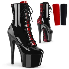 Pleaser Adore 1020FH Womens 7 Inch Heel, Platform Front Lace Pole Dance Ankle Boots