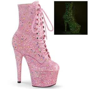 Pleaser Adore 1020GDLG Womens 7" Heel, Platform Front Lace Pole Dance Ankle Boots