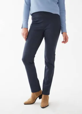 Pull-On Slim Leg In Indigo Herringbone