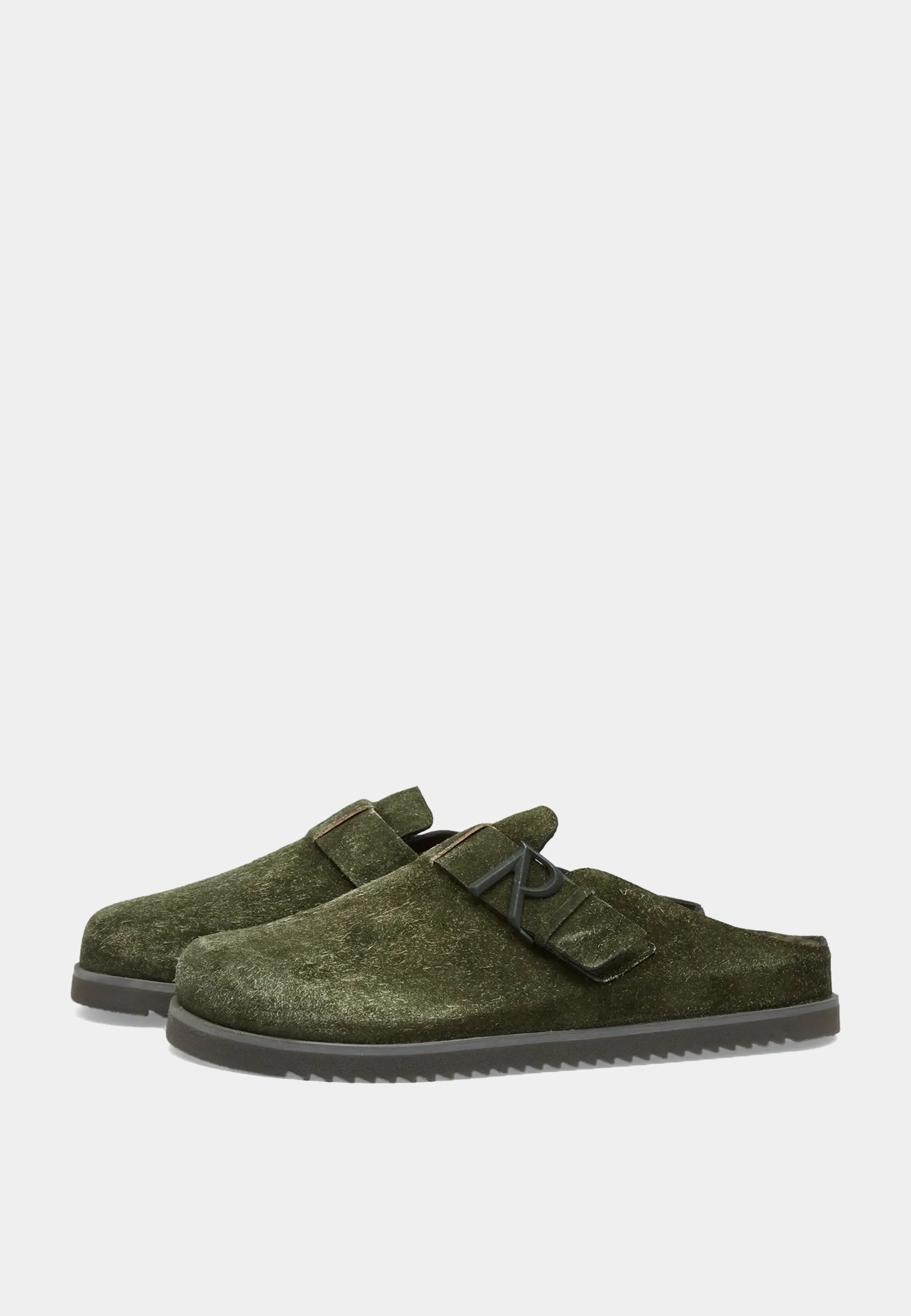 Represent Initial Mule - Fleck Hairy Suede Olive