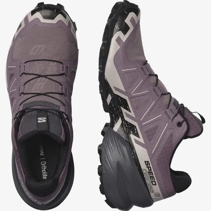 Salomon Women's Speedcross 6 Trail Runners- Moonscape/ Black