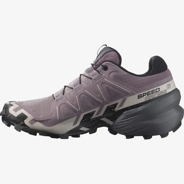 Salomon Women's Speedcross 6 Trail Runners- Moonscape/ Black