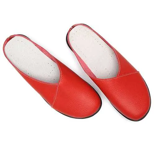 US Size 5-12 Pure Color Soft Sole Casual Round Toe Slip On Flat Shoes