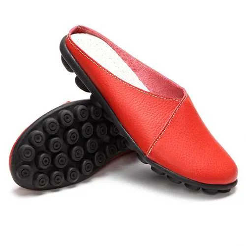 US Size 5-12 Pure Color Soft Sole Casual Round Toe Slip On Flat Shoes
