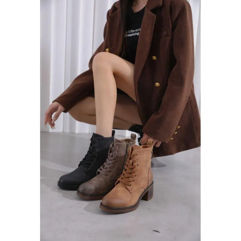 Vintage Ankle Leather Boots